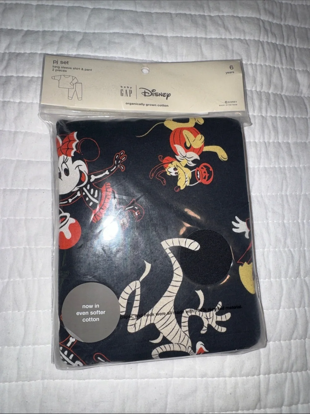 Gap x Disney Halloween Mickey & Friends Pajama Set - Black Size 6 Organic Cotton